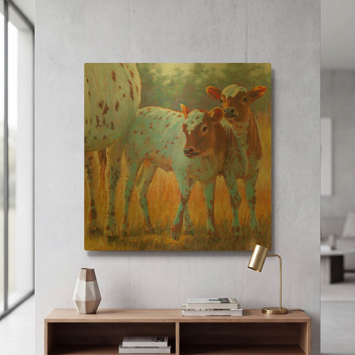 'Double Trouble' By Rita Kirkman Gold Metal Wall Art