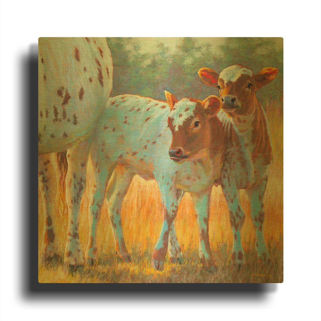 'Double Trouble' By Rita Kirkman Gold Metal Wall Art