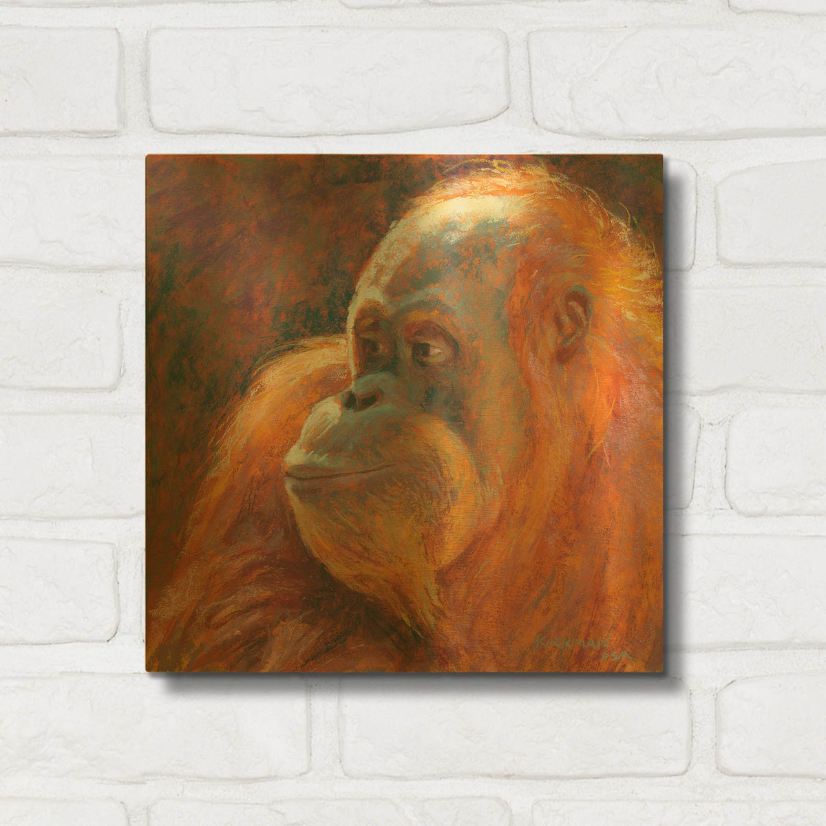 'O Is For Orangutan' By Rita Kirkman Gold Metal Wall Art