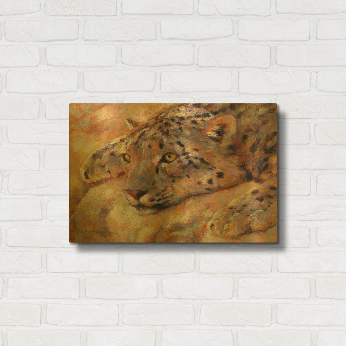 'Snow Leopard' By Rita Kirkman Gold Metal Wall Art