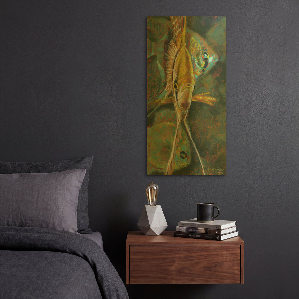 'A Is For Angelfish' By Rita Kirkman Gold Metal Wall Art