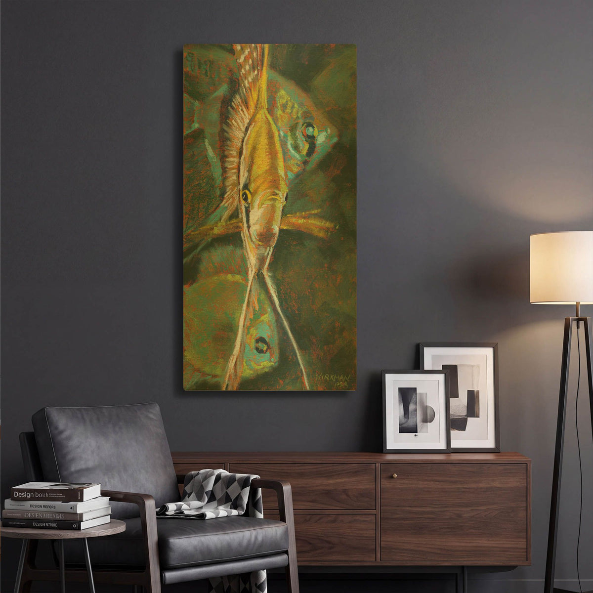 'A Is For Angelfish' By Rita Kirkman Gold Metal Wall Art