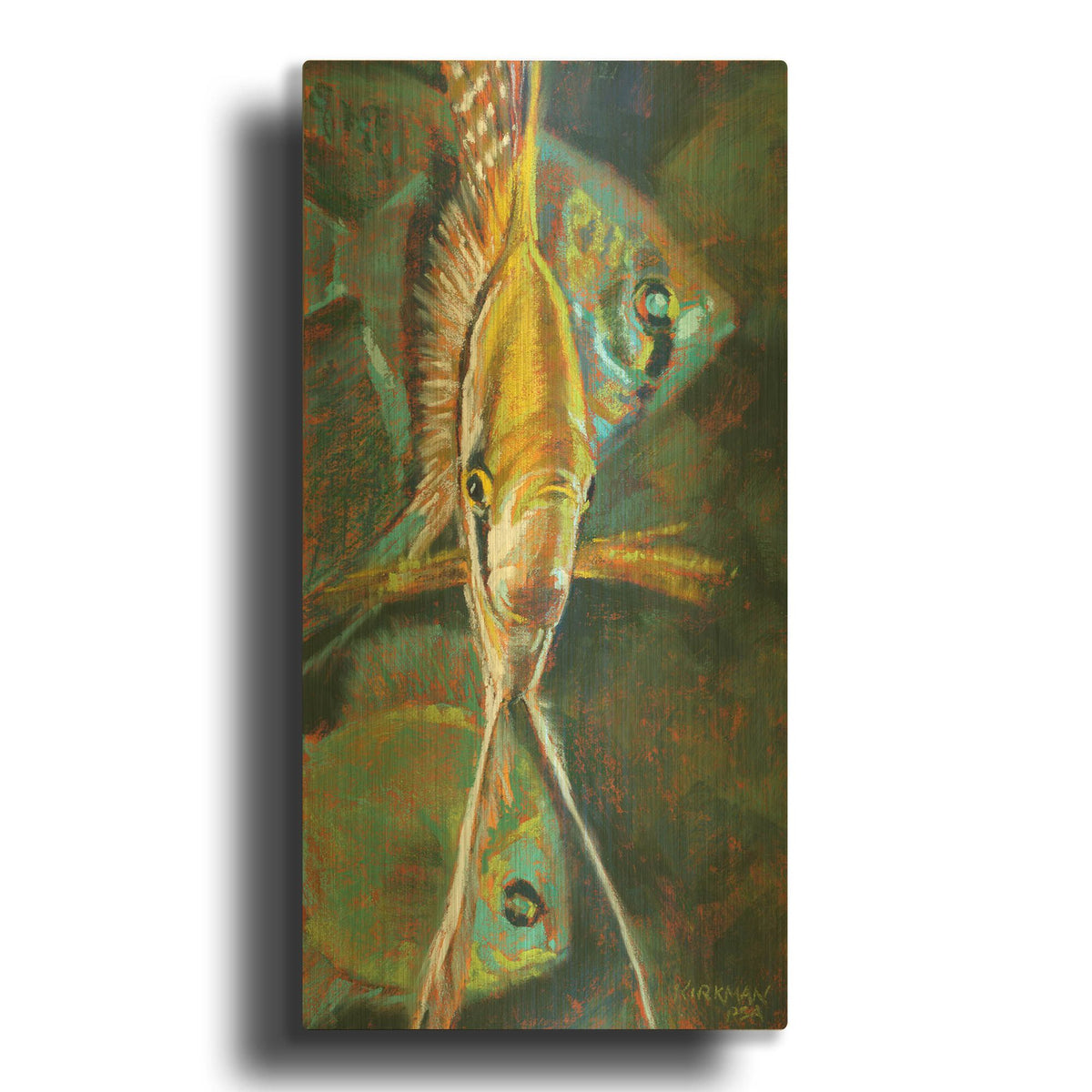 'A Is For Angelfish' By Rita Kirkman Gold Metal Wall Art