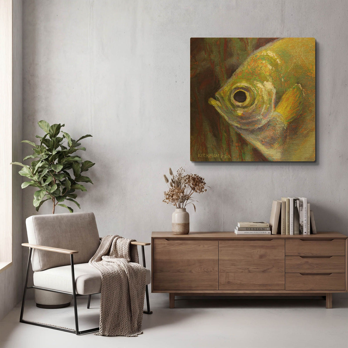 'Profile Of An Angelfish' By Rita Kirkman Gold Metal Wall Art