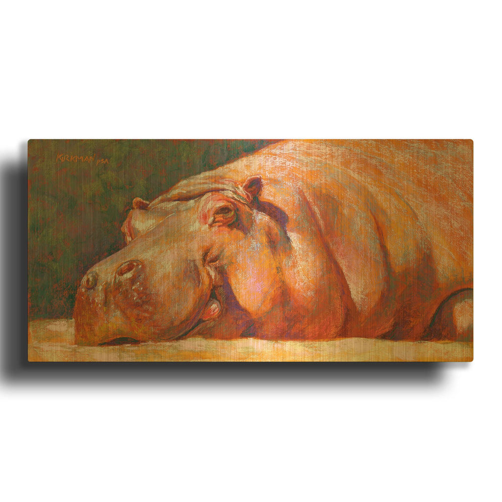 'H Is For Hippo' By Rita Kirkman Gold Metal Wall Art