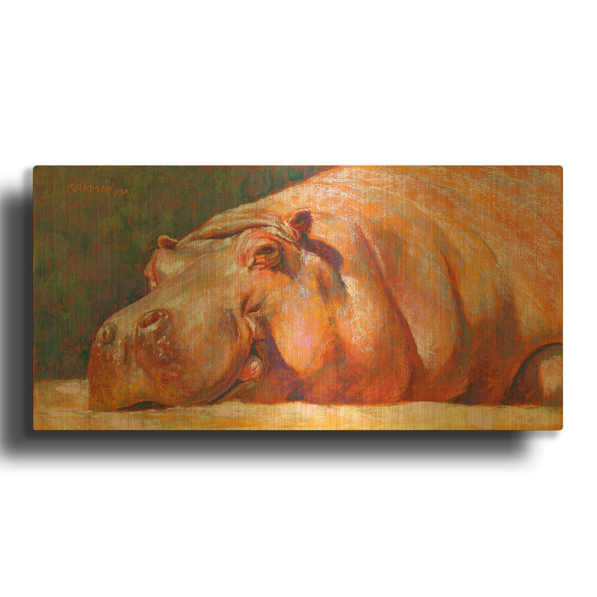 'H Is For Hippo' By Rita Kirkman Gold Metal Wall Art
