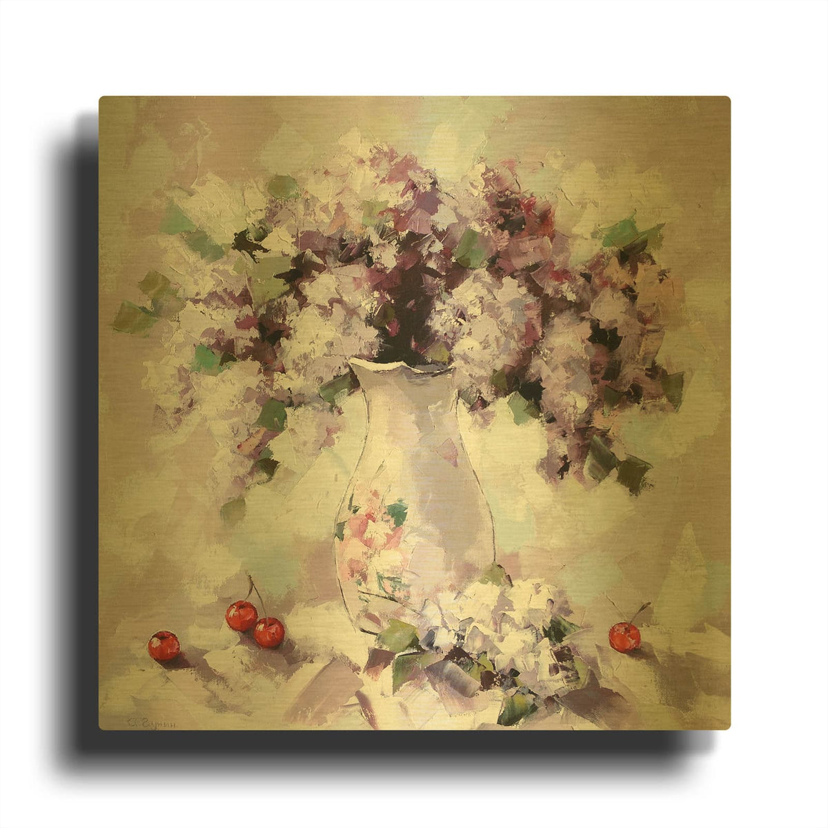 'Lilacs' By Alexander Gunin Gold Metal Wall Art