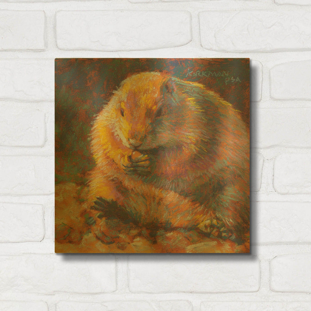 'P Is For Prairie Dog' By Rita Kirkman Gold Metal Wall Art