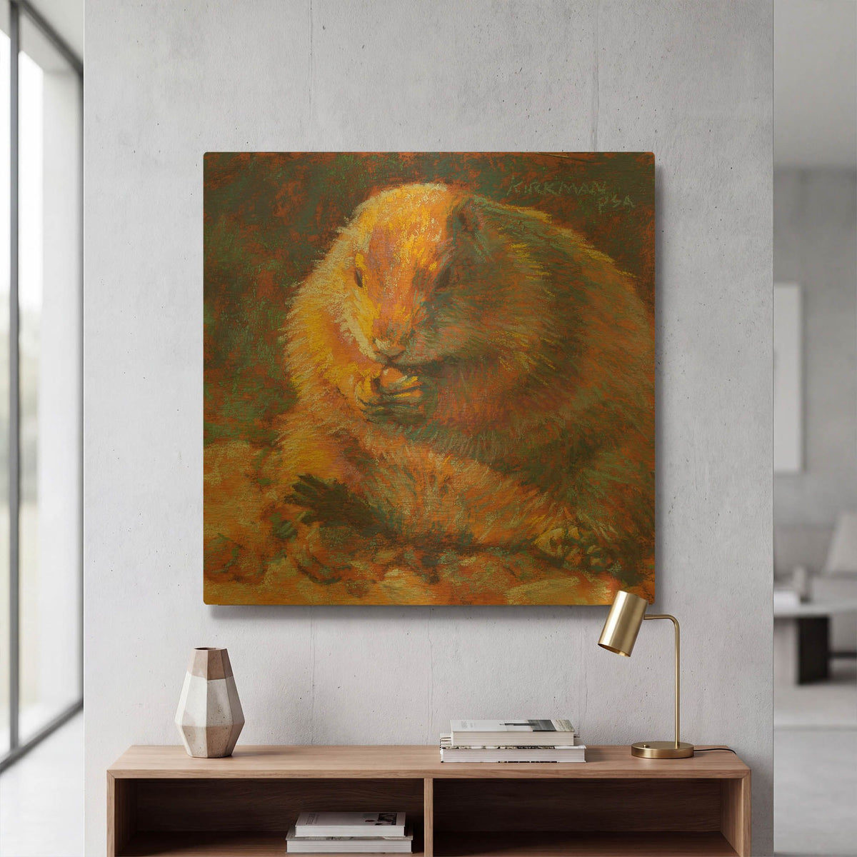 'P Is For Prairie Dog' By Rita Kirkman Gold Metal Wall Art