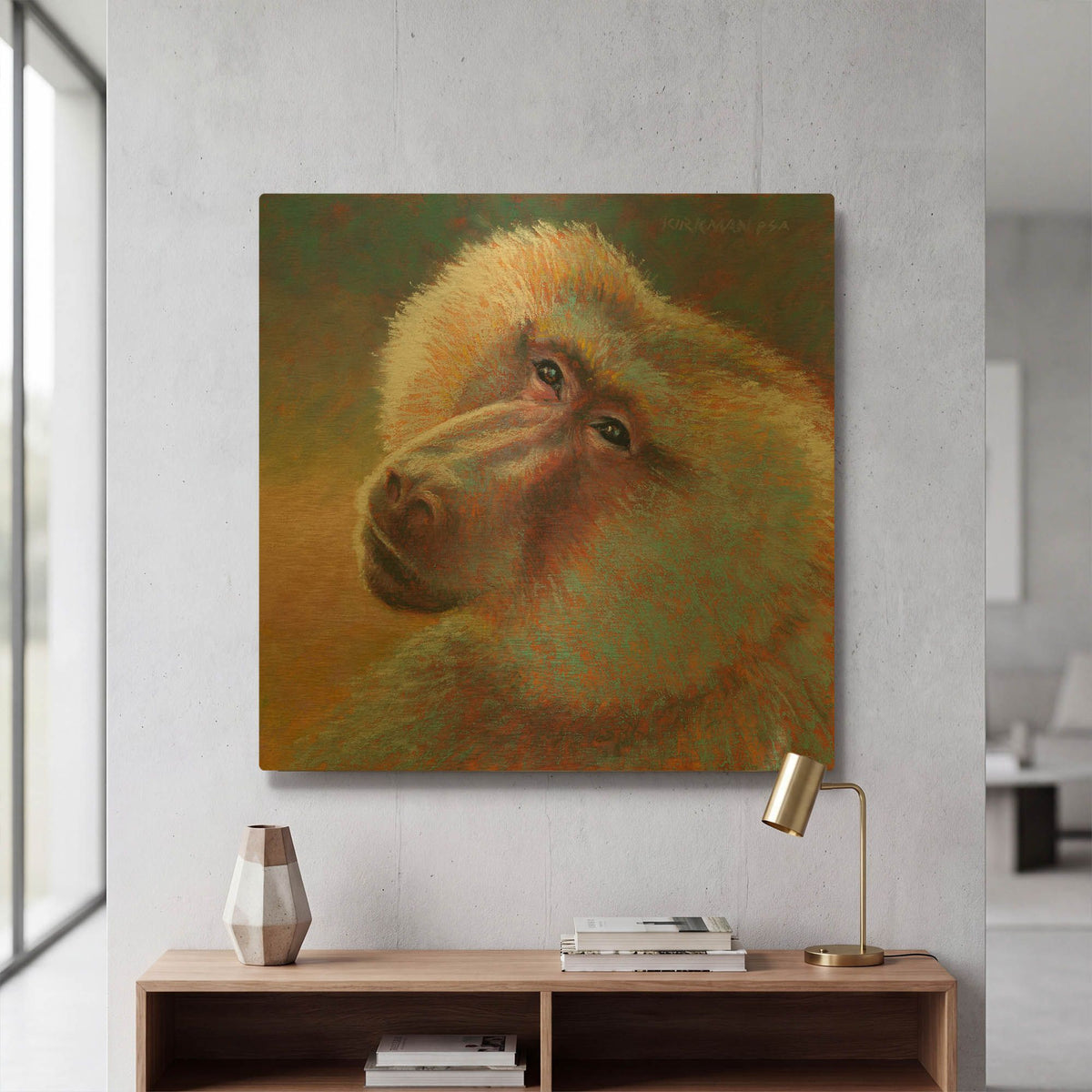 'B Is For Baboon' By Rita Kirkman Gold Metal Wall Art