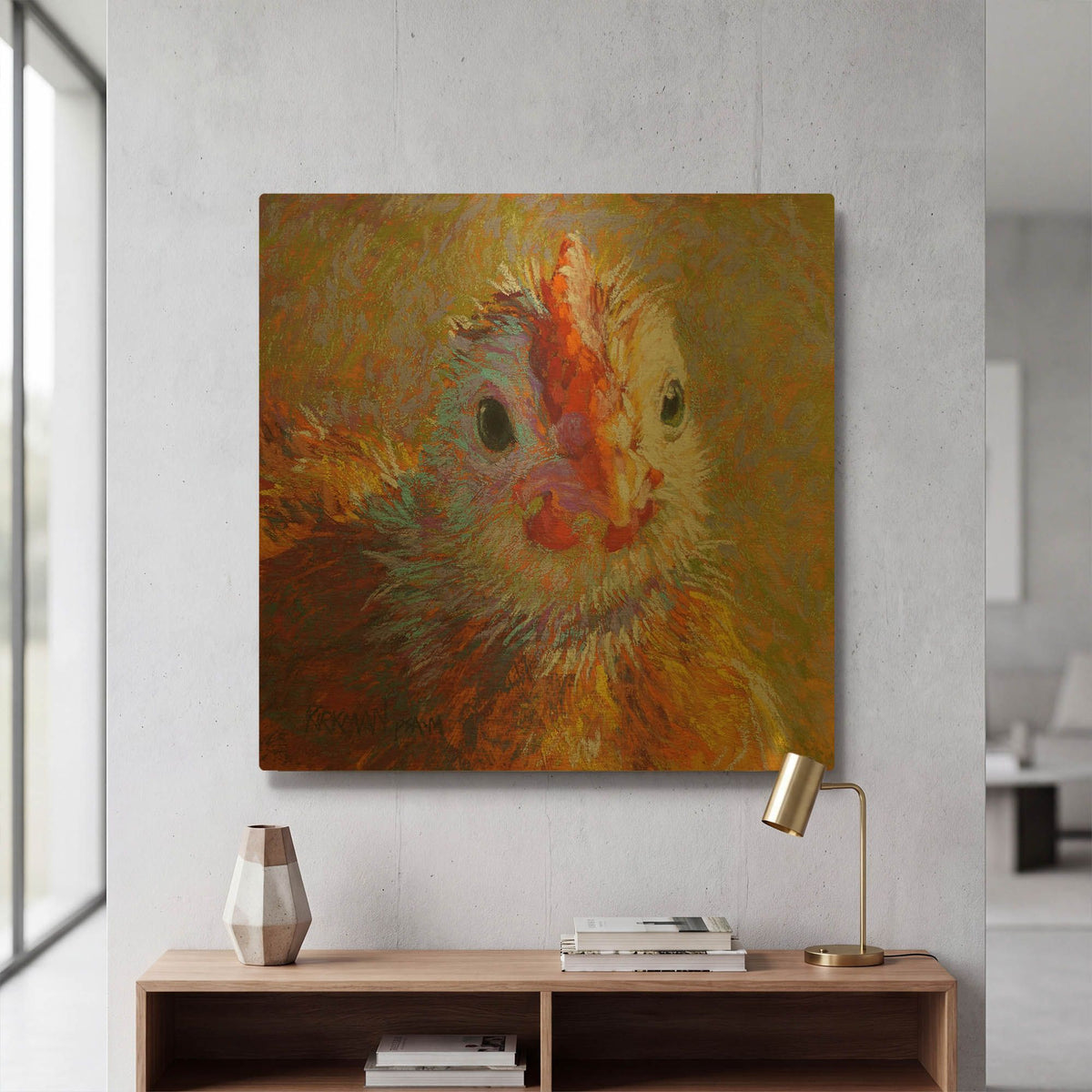 'Chicklet' By Rita Kirkman Gold Metal Wall Art