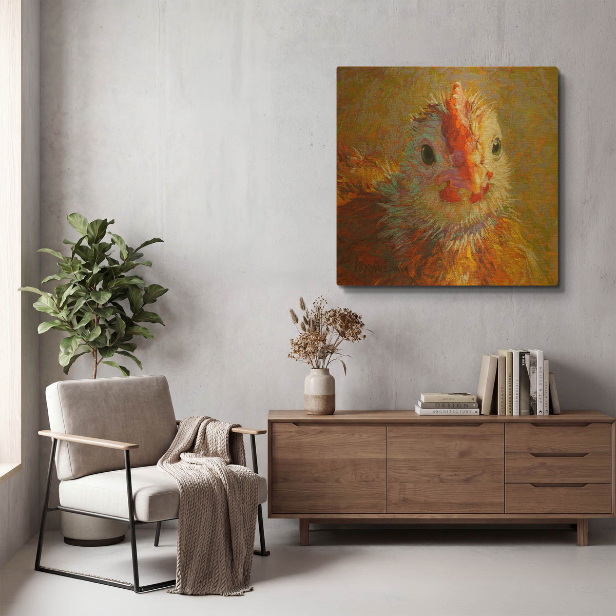 'Chicklet' By Rita Kirkman Gold Metal Wall Art