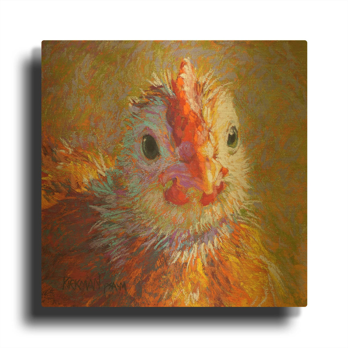 'Chicklet' By Rita Kirkman Gold Metal Wall Art