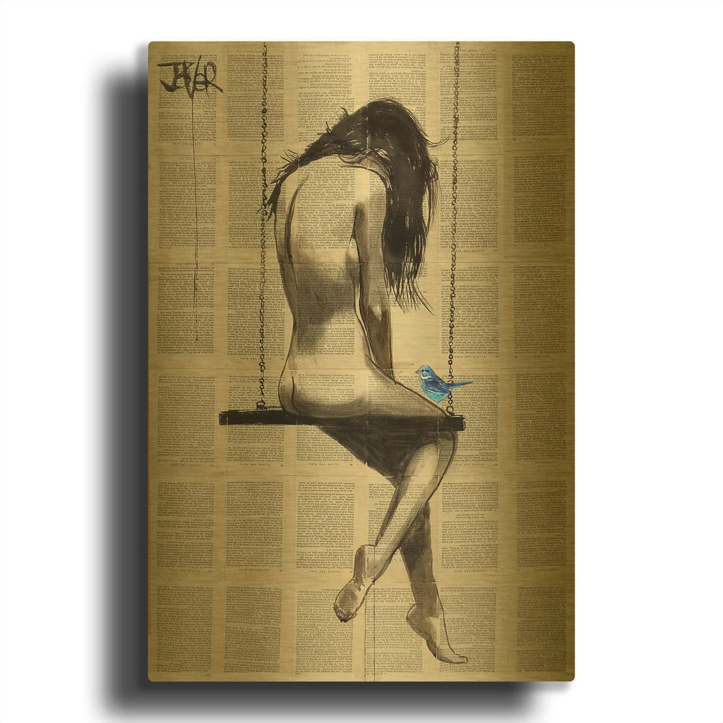 'Dazzling Hope Swing' By Loui Jover Gold Metal Wall Art