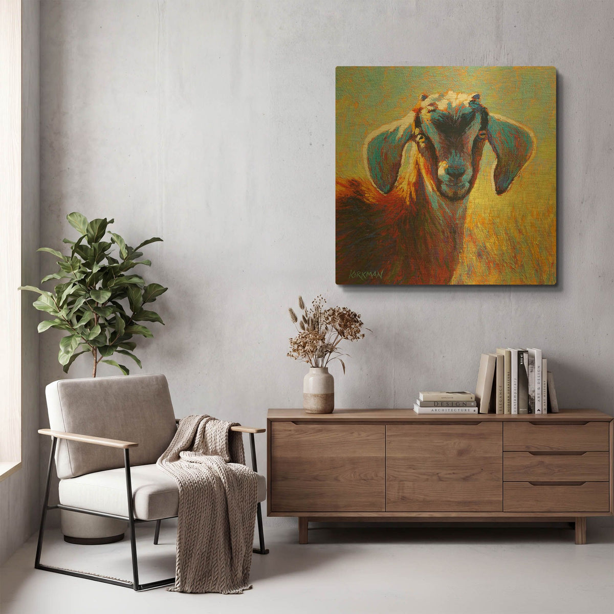 'Gruffy' By Rita Kirkman Gold Metal Wall Art