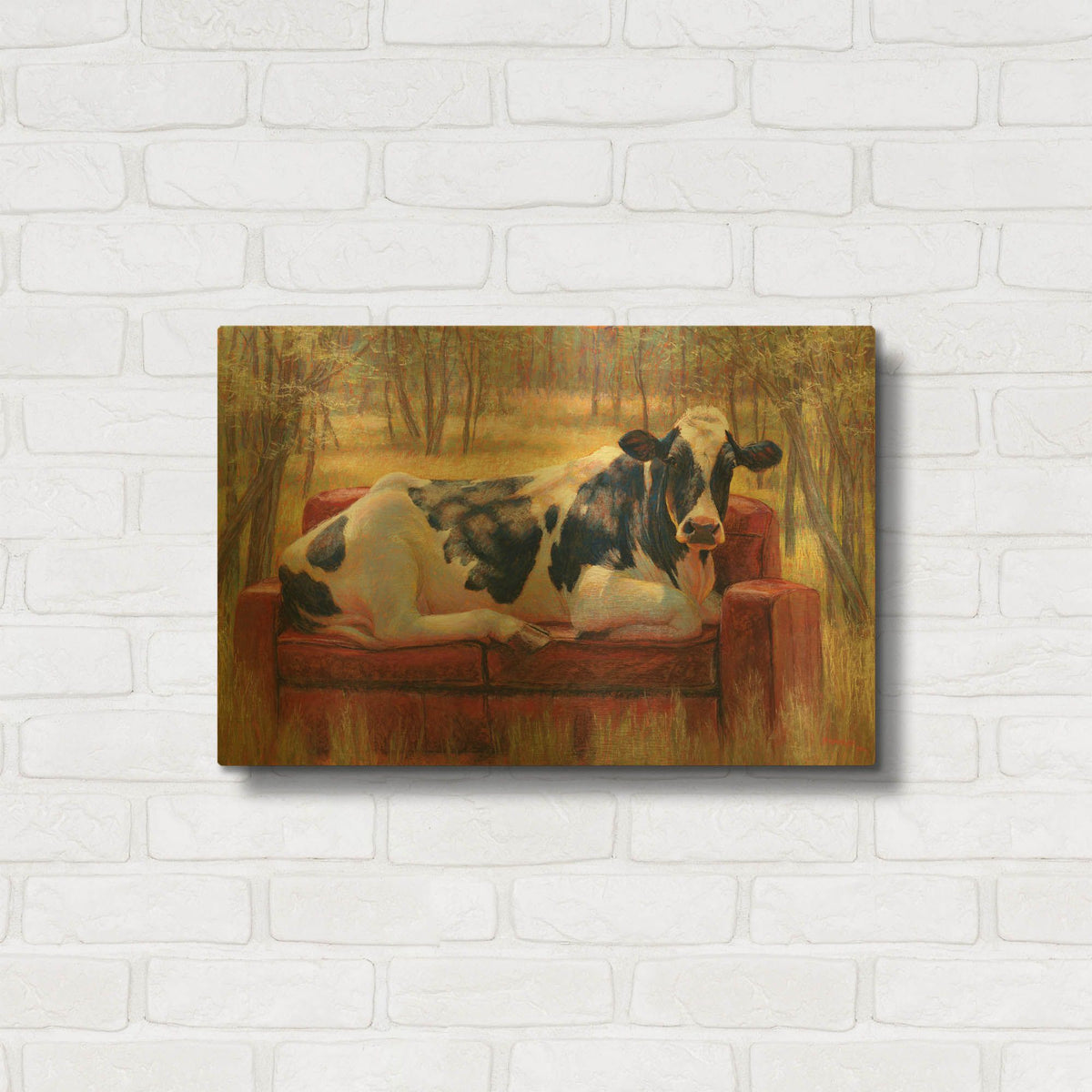 'Diva Bovina' By Rita Kirkman Gold Metal Wall Art