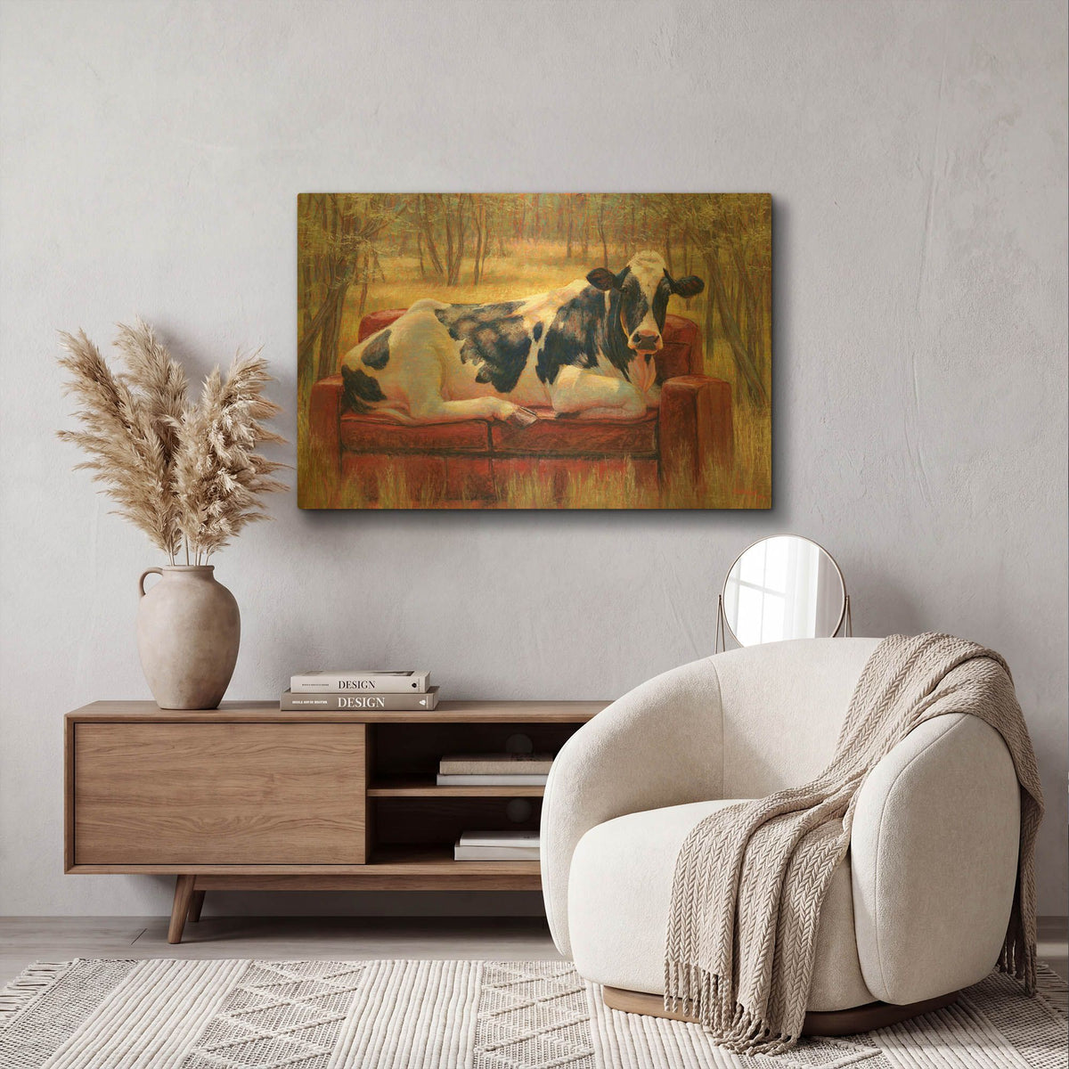 'Diva Bovina' By Rita Kirkman Gold Metal Wall Art