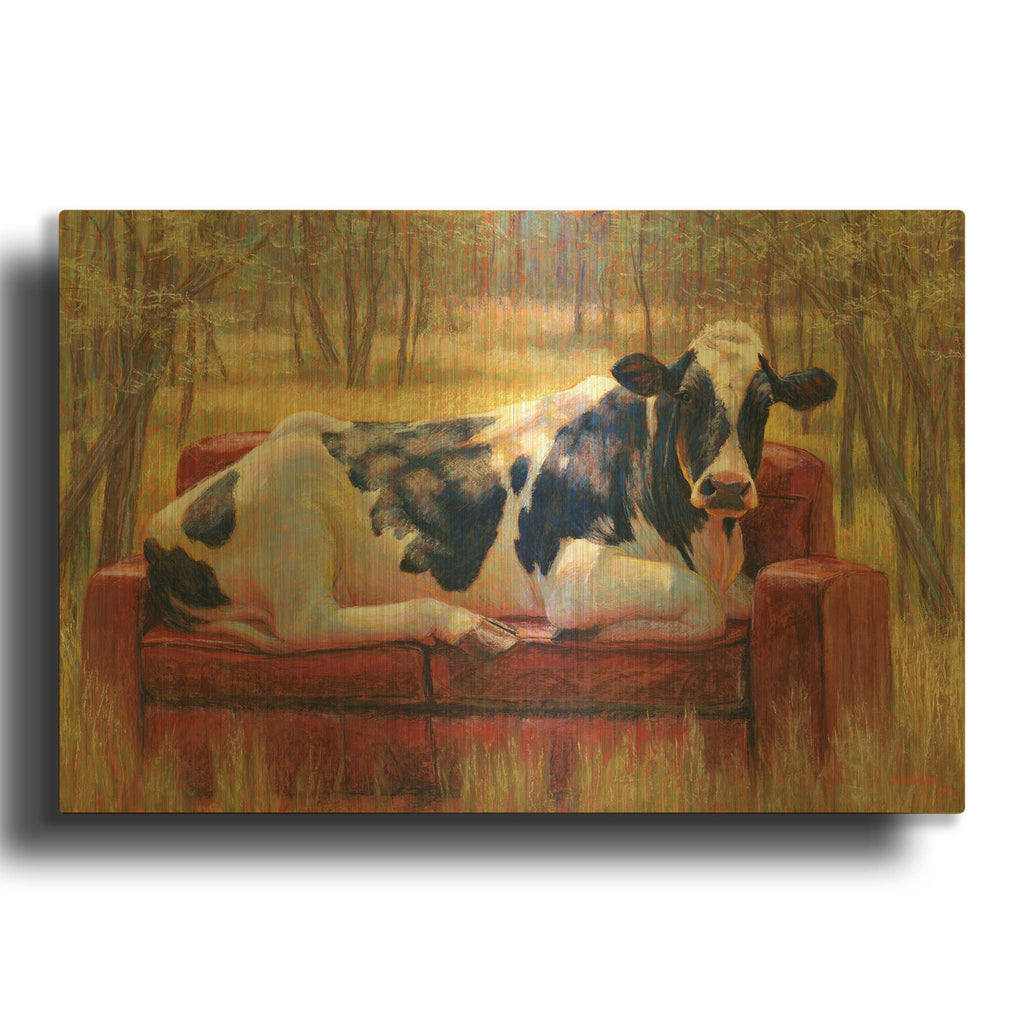 'Diva Bovina' By Rita Kirkman Gold Metal Wall Art