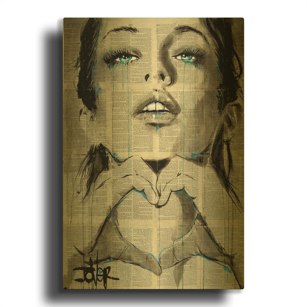 'All You Need is Love' By Loui Jover Gold Metal Wall Art