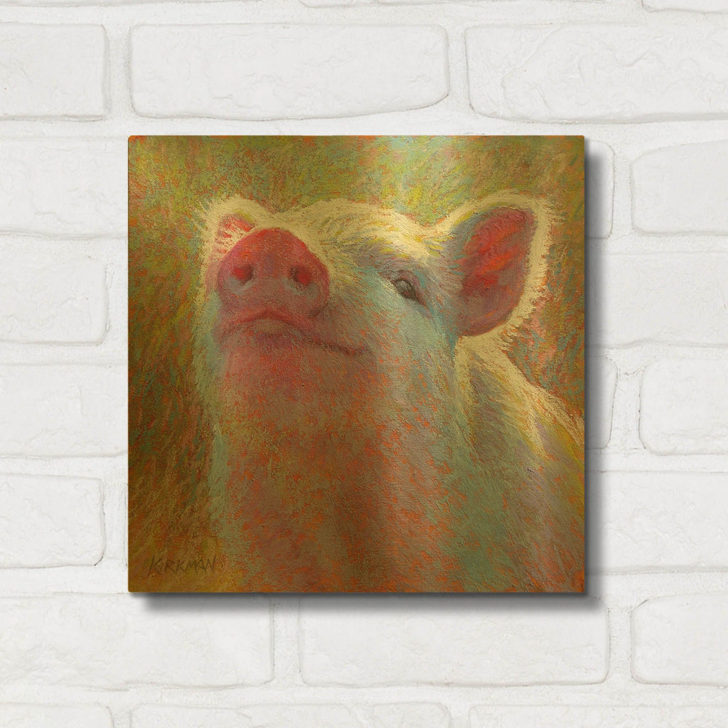 'Snuffles' By Rita Kirkman Gold Metal Wall Art