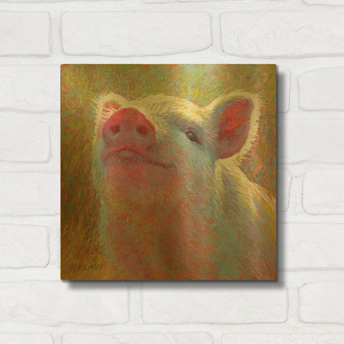 'Snuffles' By Rita Kirkman Gold Metal Wall Art