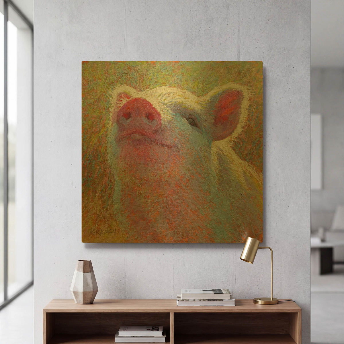 'Snuffles' By Rita Kirkman Gold Metal Wall Art