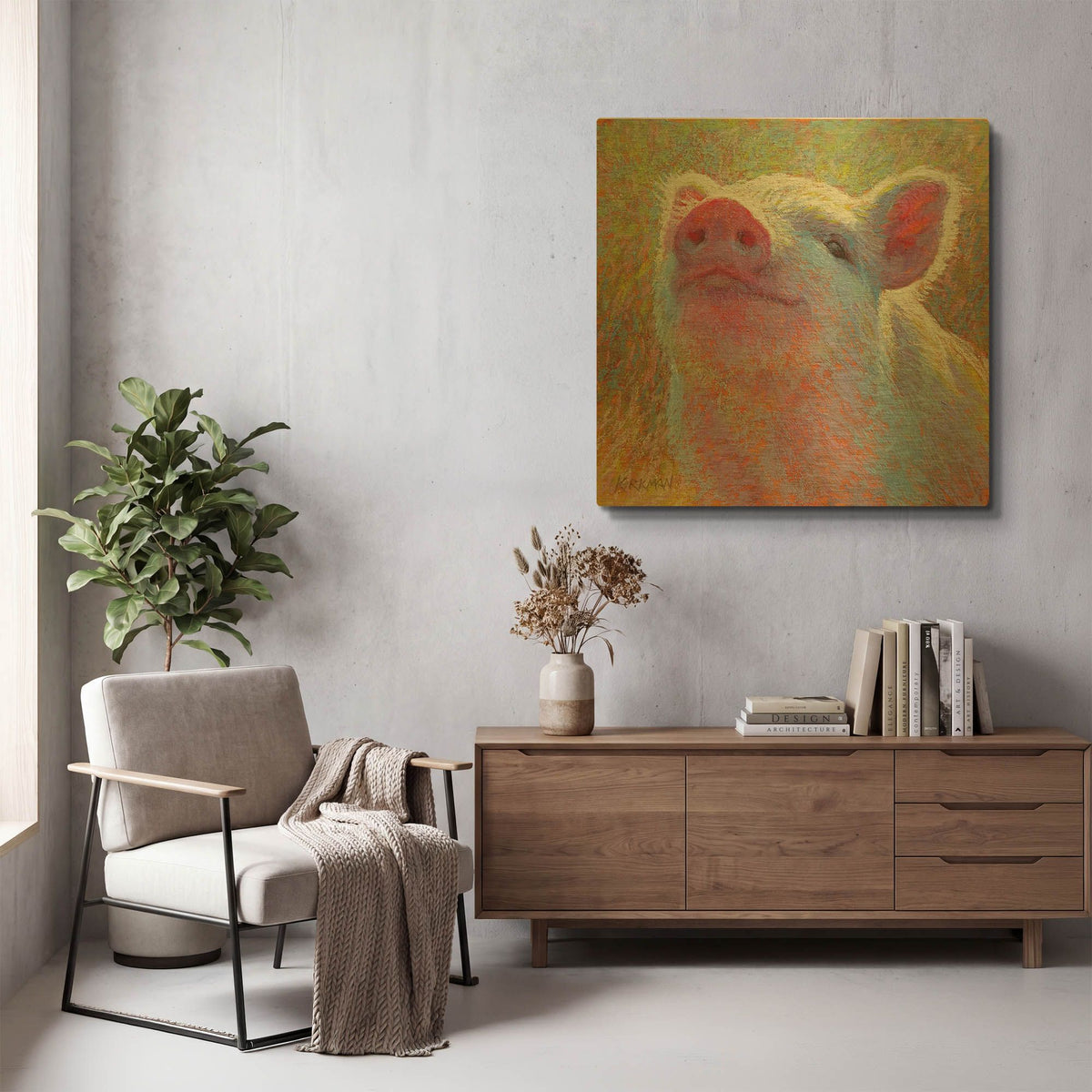 'Snuffles' By Rita Kirkman Gold Metal Wall Art