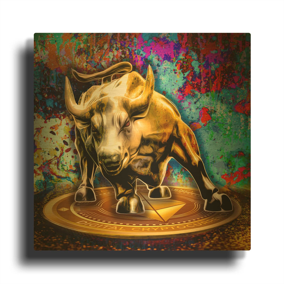 'Ethereum Bull Market' By Valentyn Artemenko Gold Metal Wall Art