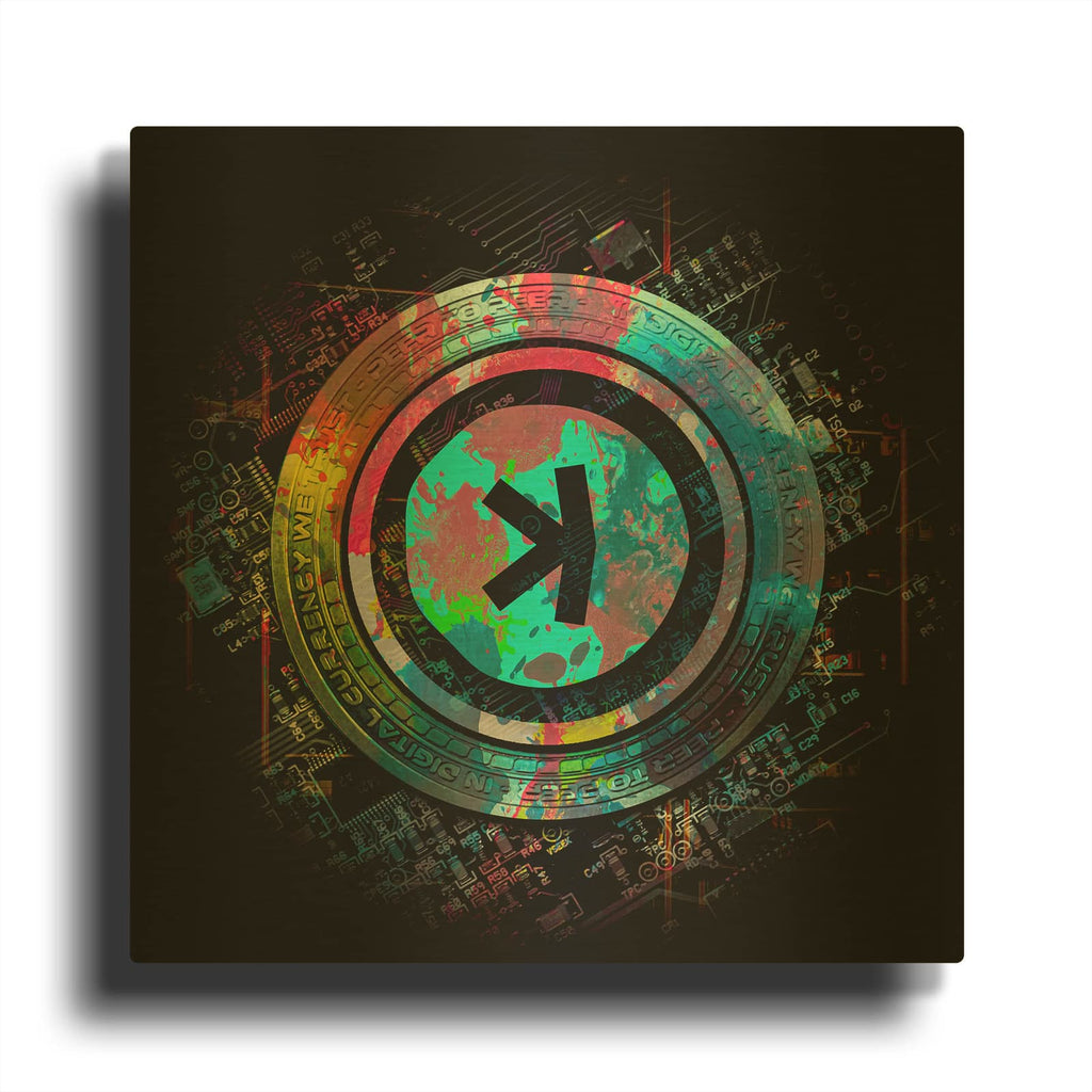 'Kaspa Crypto Power' By Valentyn Artemenko Gold Metal Wall Art