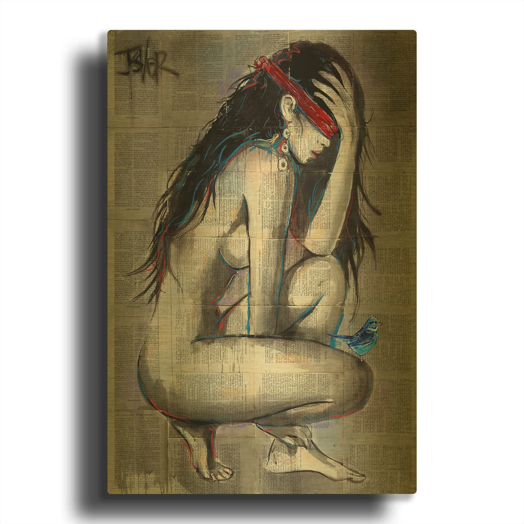'Blindfold' By Loui Jover Gold Metal Wall Art