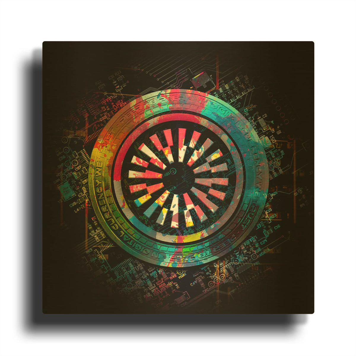 'Mantle Crypto Power' By Valentyn Artemenko Gold Metal Wall Art