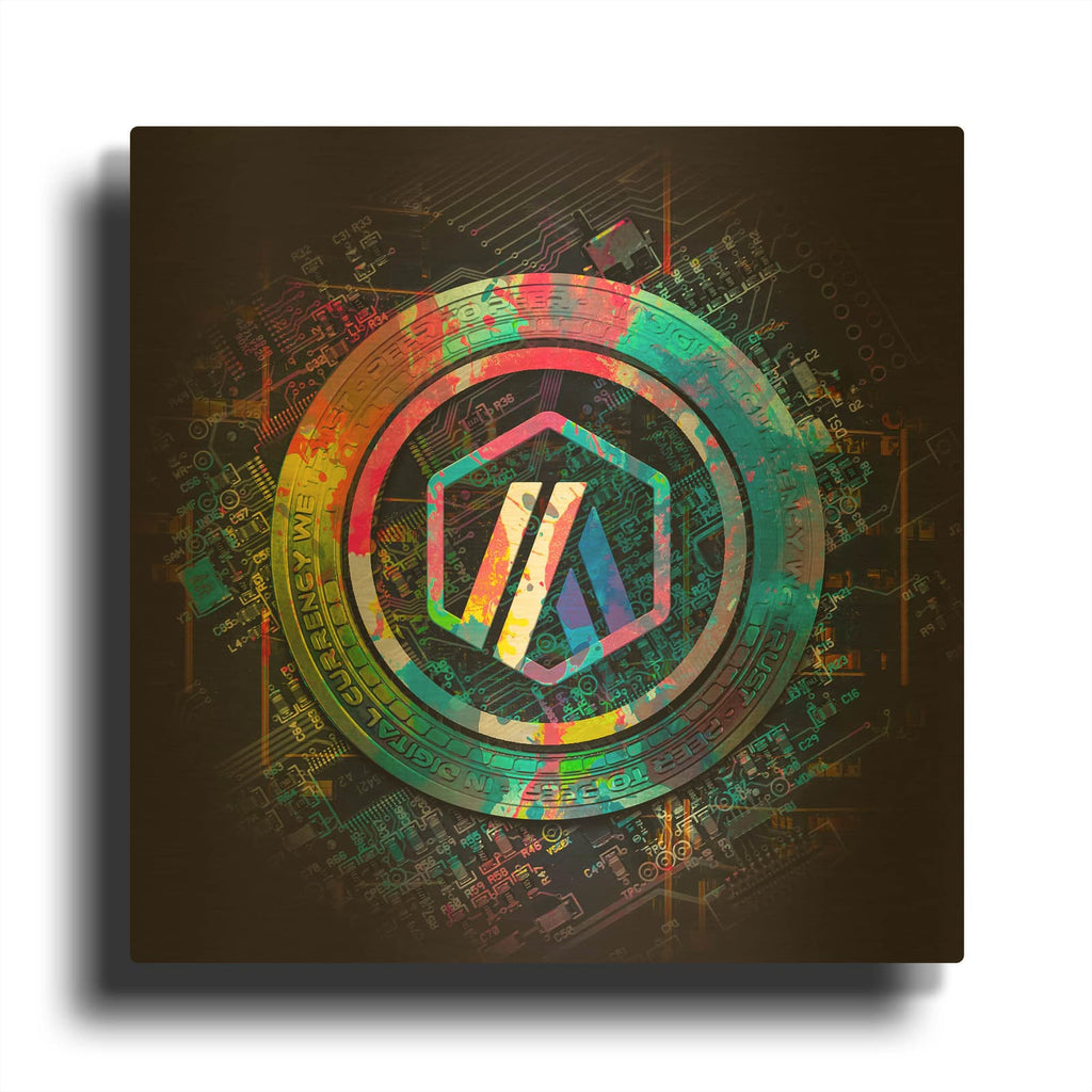 'Arbitrum Crypto Power 2' By Valentyn Artemenko Gold Metal Wall Art