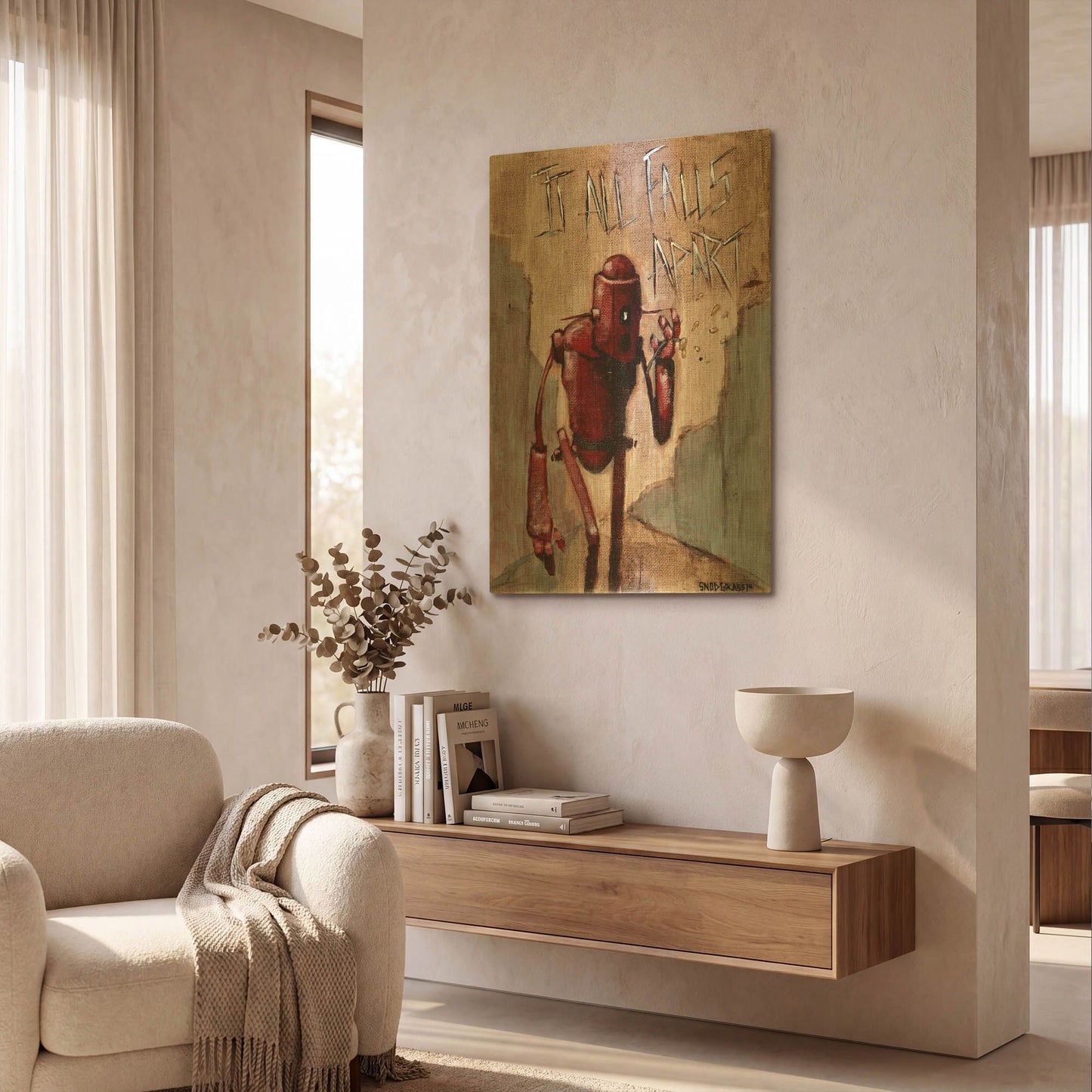 'It Falls Apart' By Craig Snodgrass Gold Metal Wall Art