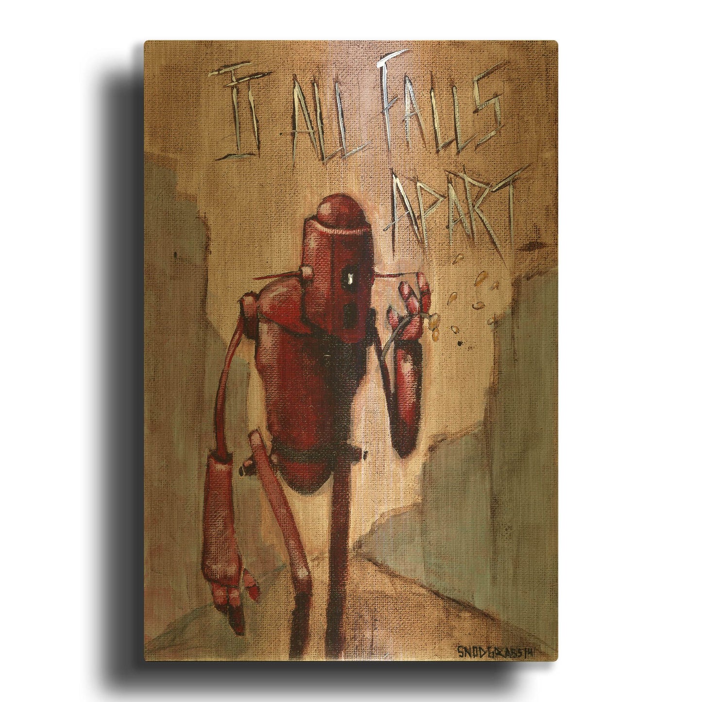 'It Falls Apart' By Craig Snodgrass Gold Metal Wall Art