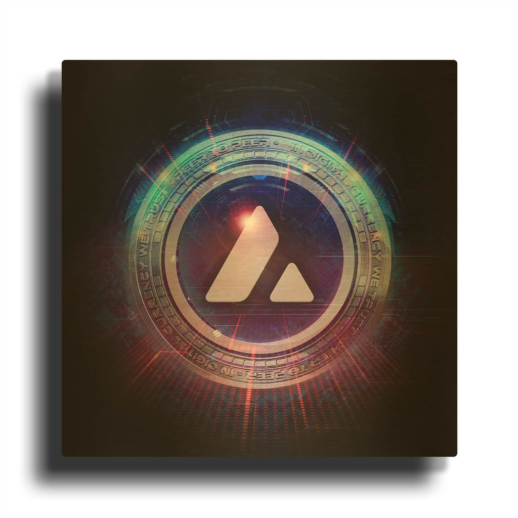 'Wagmi Avalanche Crypto' By Valentyn Artemenko Gold Metal Wall Art