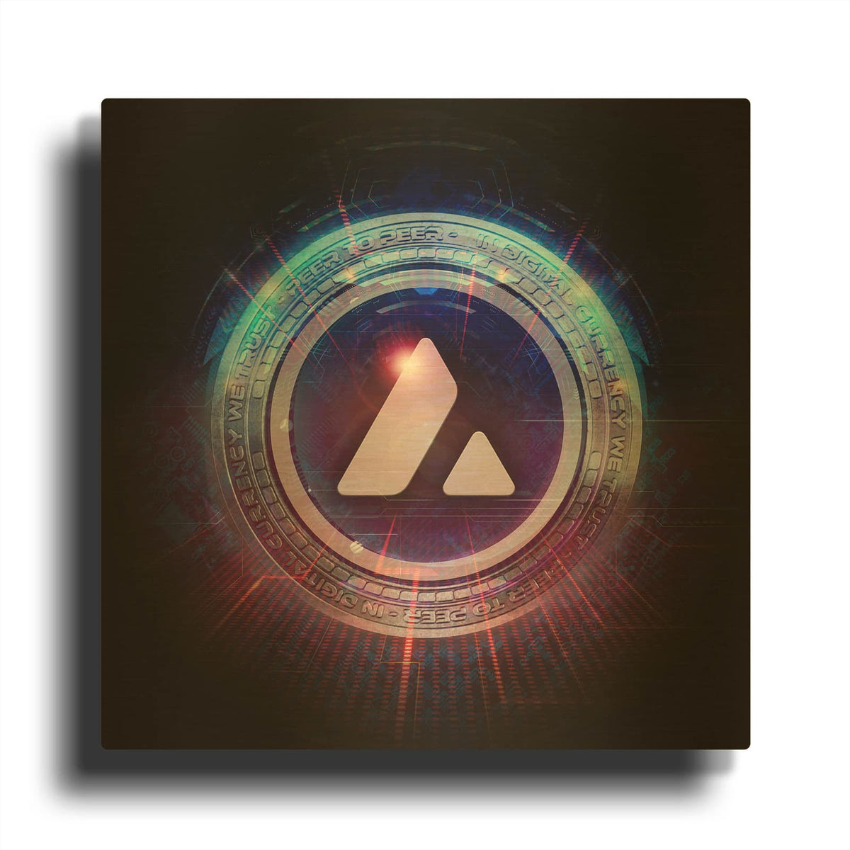 'Wagmi Avalanche Crypto' By Valentyn Artemenko Gold Metal Wall Art