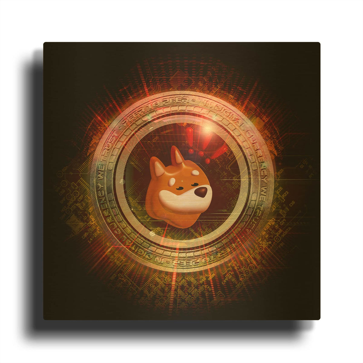 'Wagmi Bonk Crypto' By Valentyn Artemenko Gold Metal Wall Art