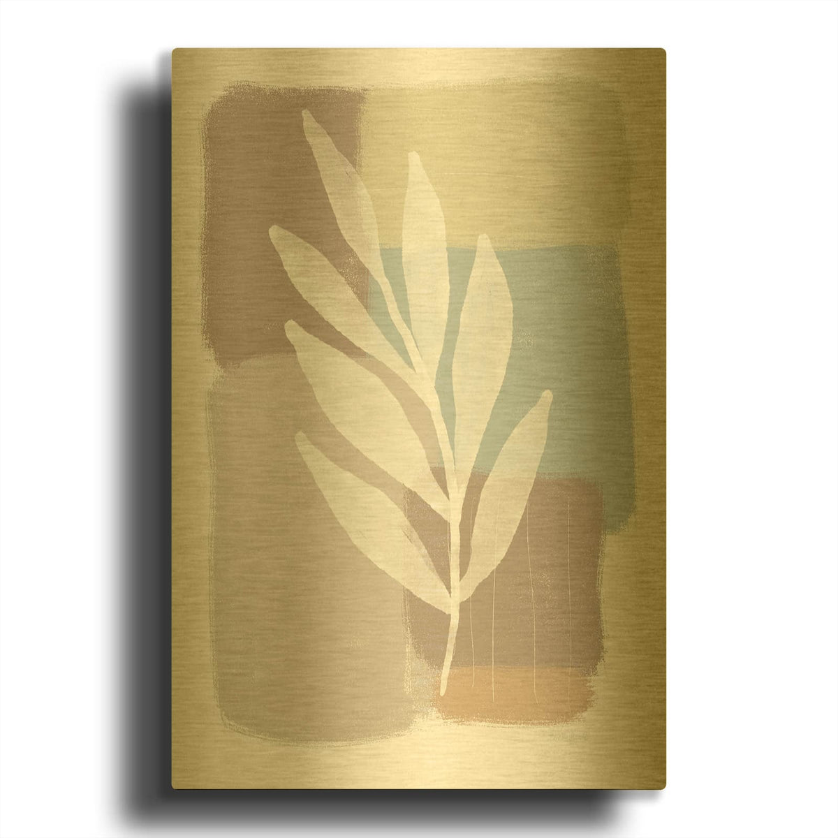 'Spa Botanical 1' By Linda Woods Gold Metal Wall Art