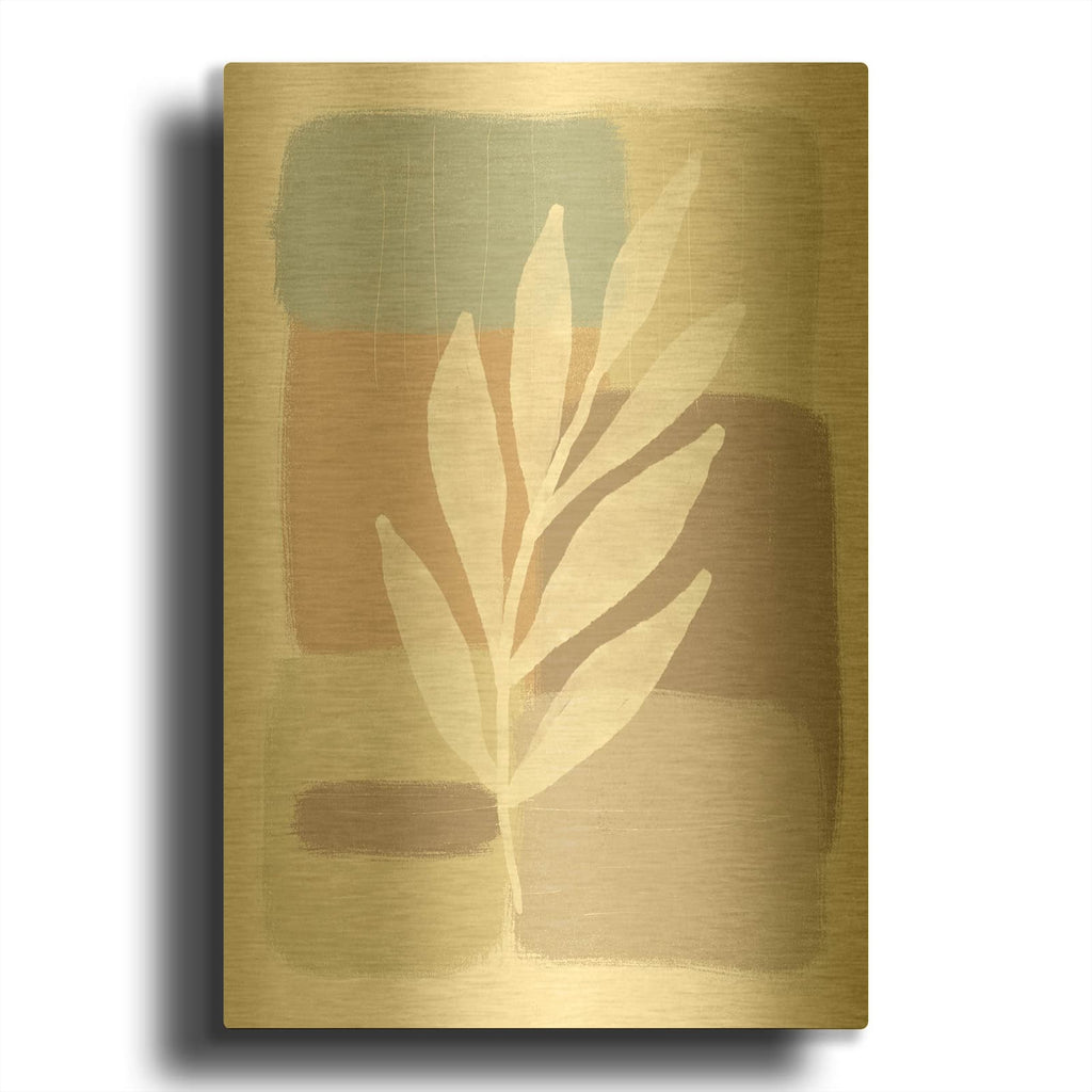 'Spa Botanical 2' By Linda Woods Gold Metal Wall Art