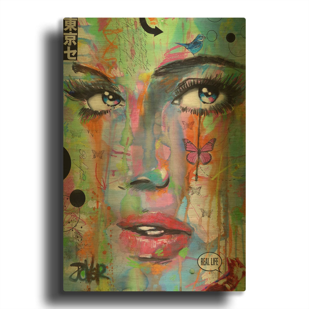 'Real Life' By Loui Jover Gold Metal Wall Art