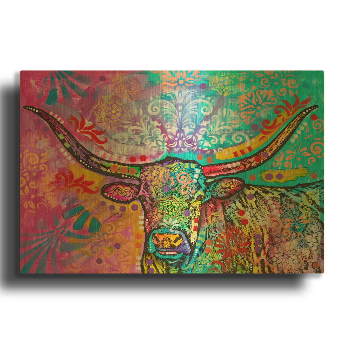 'Loredo Longhorn' By Dean Russo Gold Metal Wall Art