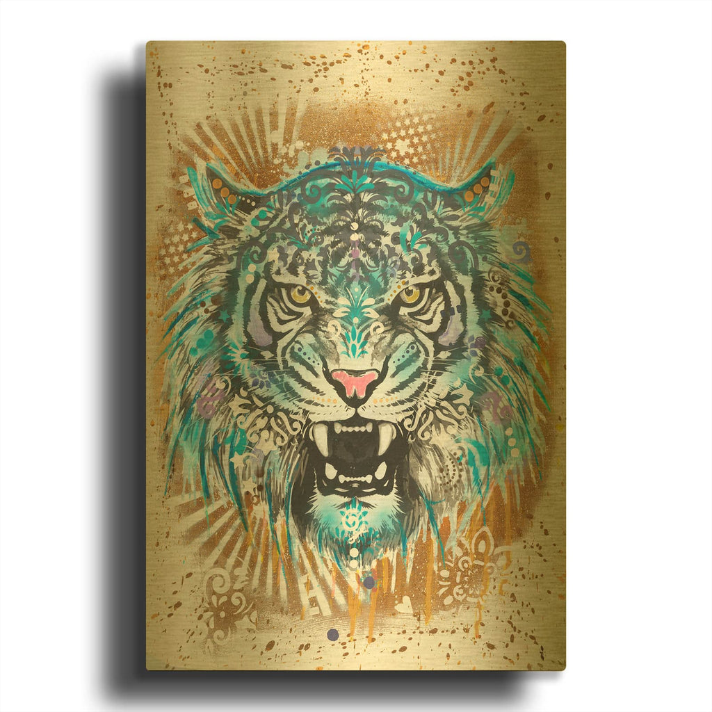 'Fierce 1' By Dean Russo Gold Metal Wall Art