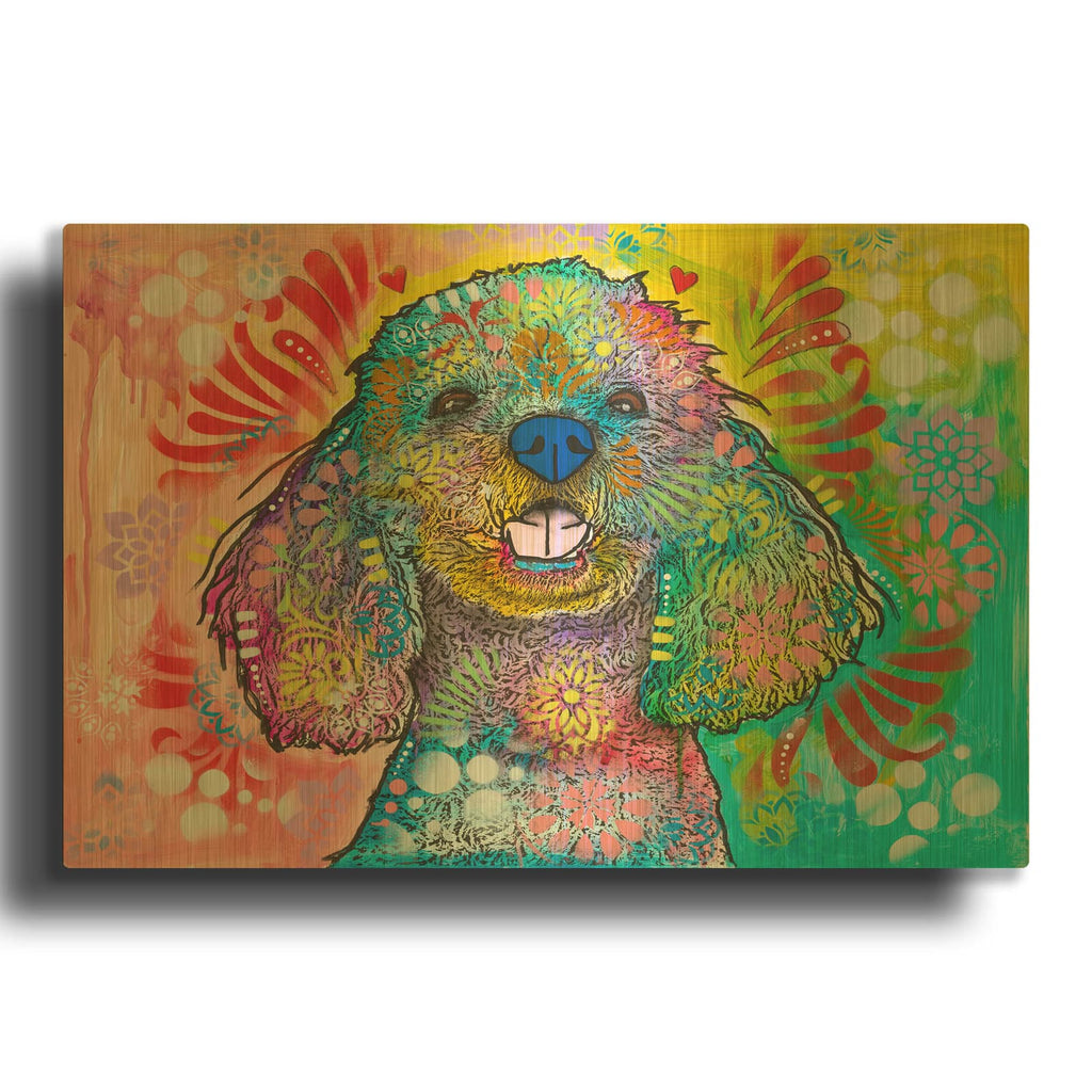 'Poodle Pup' By Dean Russo Gold Metal Wall Art
