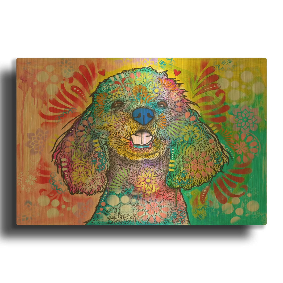 'Poodle Pup' By Dean Russo Gold Metal Wall Art