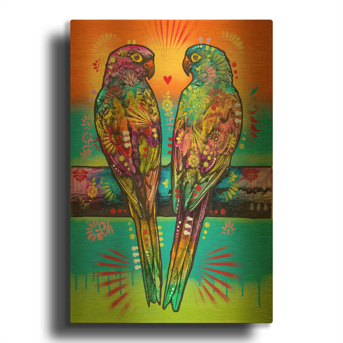 'Aminal Bebees - Happy Tweeters' By Dean Russo Gold Metal Wall Art