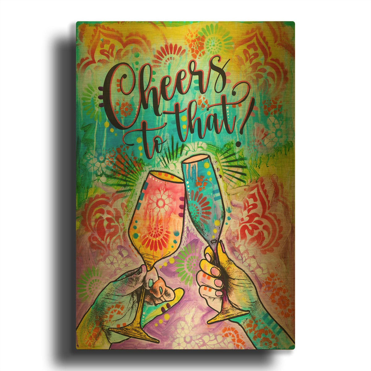 'Cheers - To That' By Dean Russo Gold Metal Wall Art