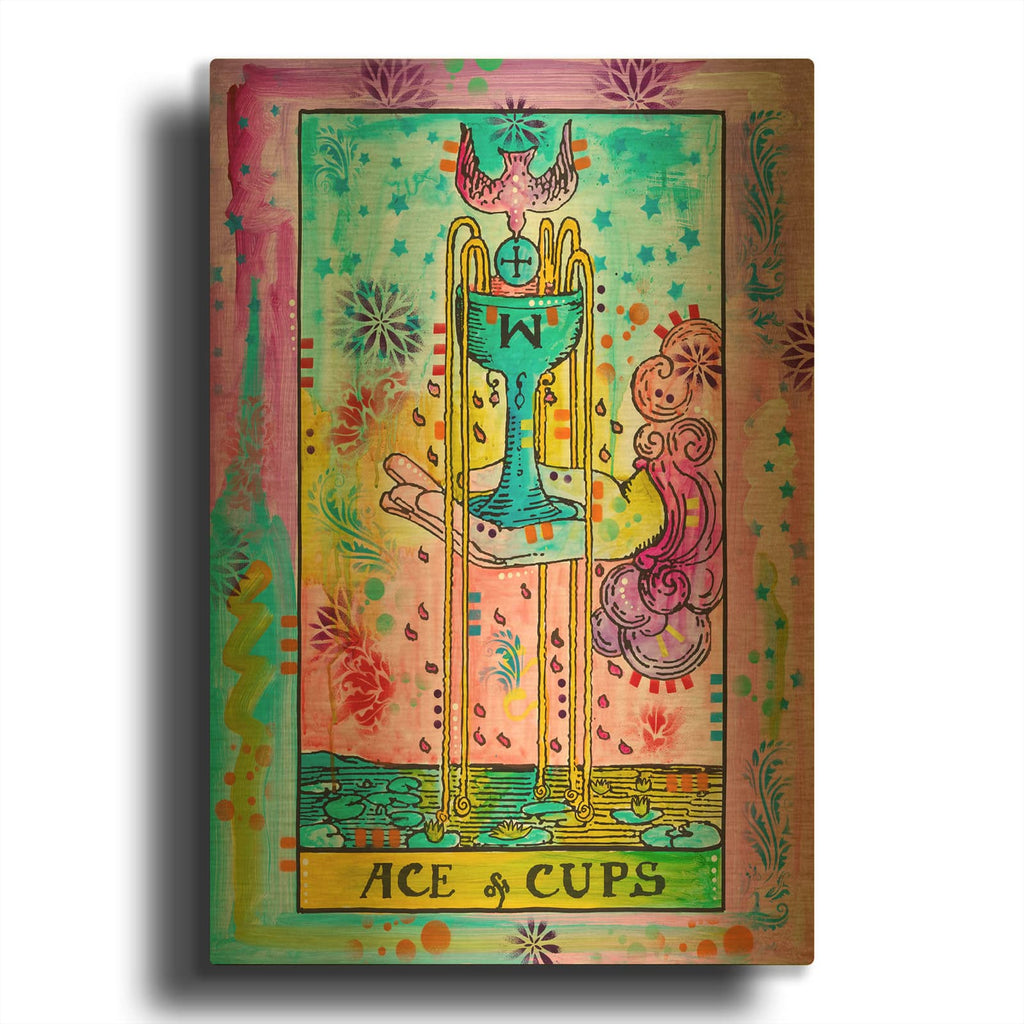 'Tarot - Ace Of Cups' By Dean Russo Gold Metal Wall Art
