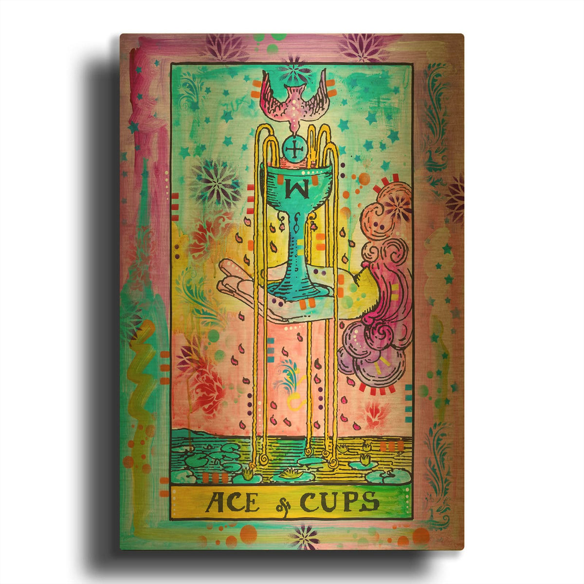 'Tarot - Ace Of Cups' By Dean Russo Gold Metal Wall Art