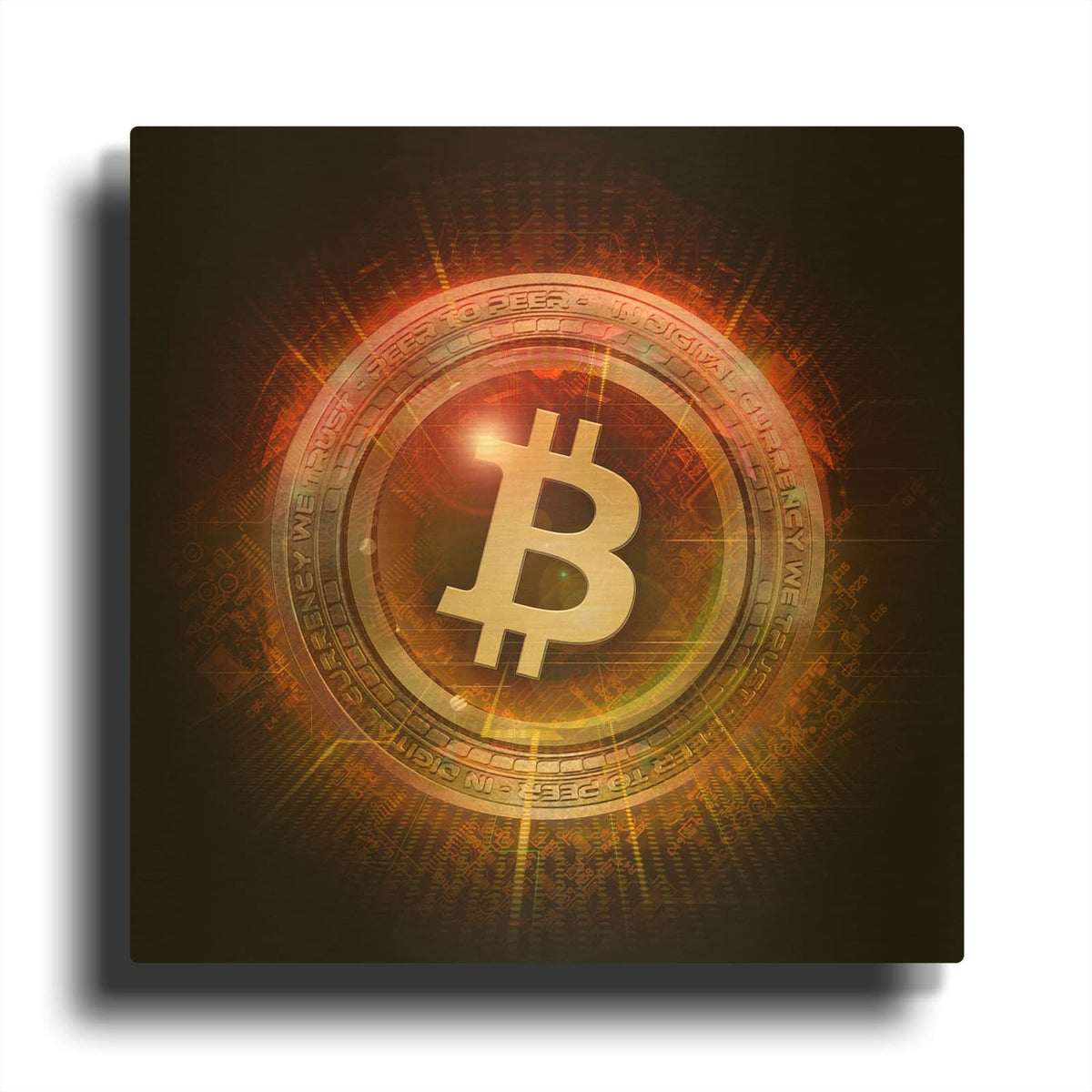 'Wagmi Bitcoin Crypto' By Valentyn Artemenko Gold Metal Wall Art