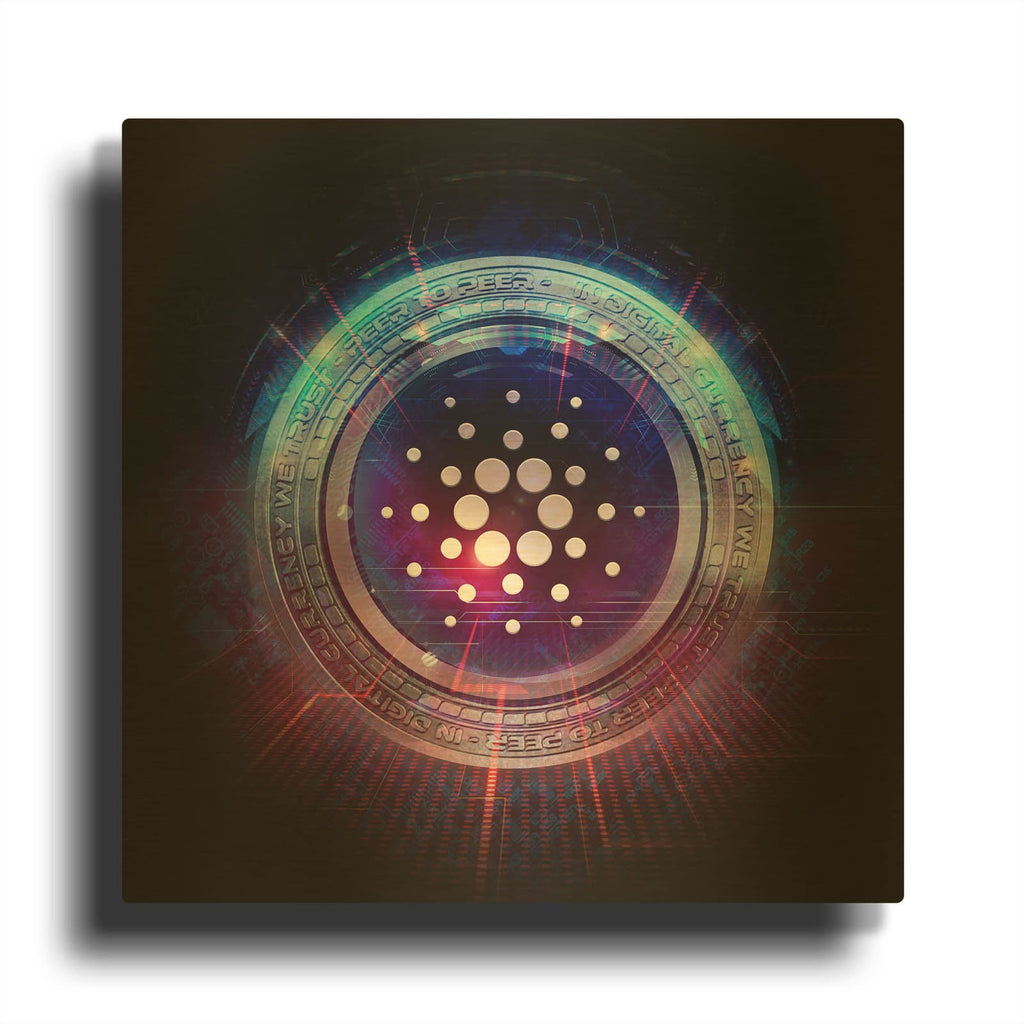 'Wagmi Cardano Crypto' By Valentyn Artemenko Gold Metal Wall Art